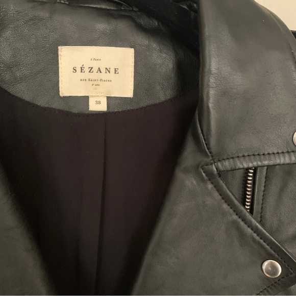 Sezane Zig Leather Jacket - Picture 7 of 9